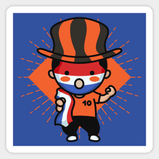 Cute Holland Football Fan // Netherlands Soccer Supporter Kawaii Cute Fan Sticker